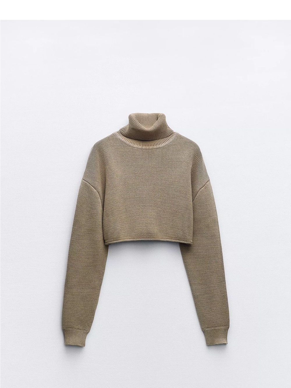 ZARA ACID WASH CROP KNIT SWEATER